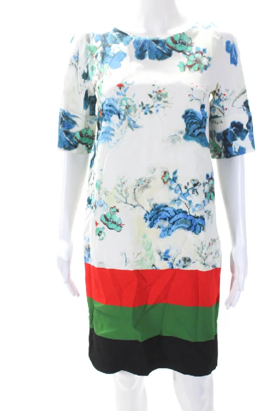 Lowest Price Etro Womens Floral Print Short Sleeves Dress Multi Colored