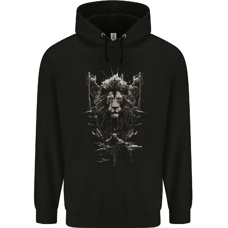 Final Sale An Artistic Lion And Grizzly Bear Cub Mens 80% Cotton Hoodie