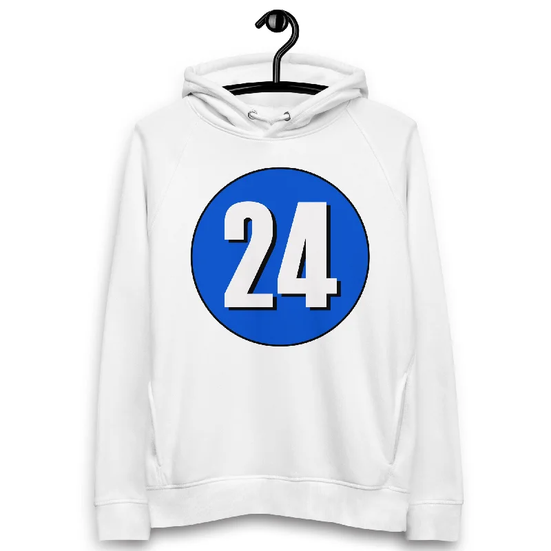 Deal Zone Unisex pullover hoodie: White on Periwinkle 24