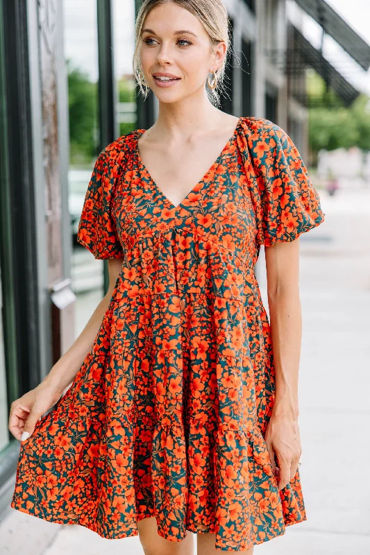 Exclusive Online Offer Right Place Right Time Hunter Green Floral Dress