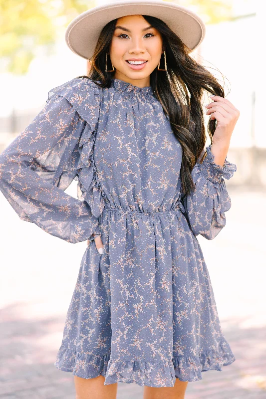 Early Access Keep Going Blue Ditsy Floral Dress