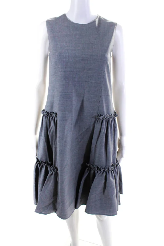 Instant Discount Adeam Womens Ruched Dress Charcoal