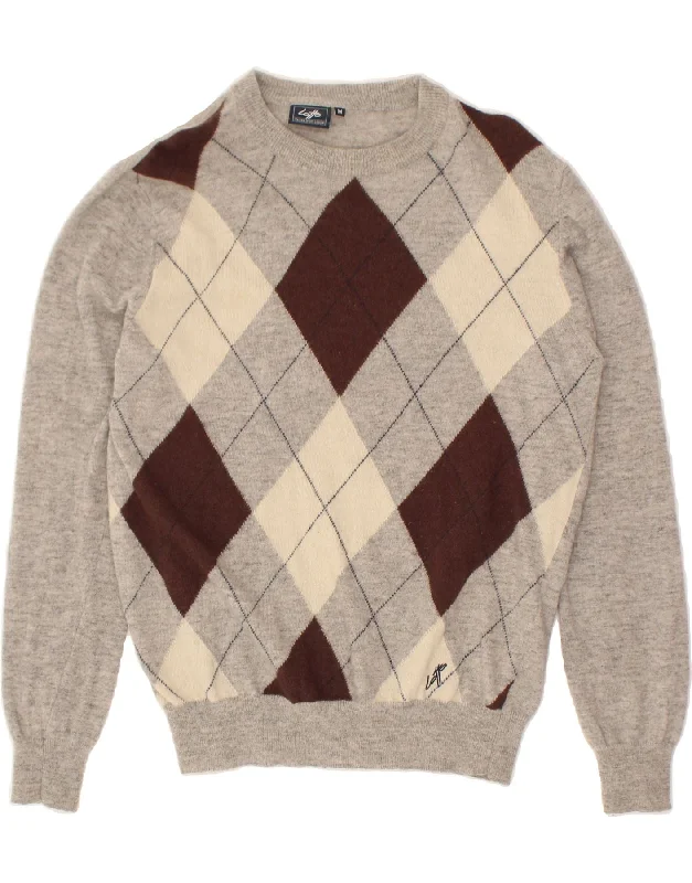 Year-End Sale LOTTO Womens Crew Neck Jumper Sweater UK 12 Medium Grey Argyle/Diamond Year-End Sale LOTTO Womens Crew Neck Jumper Sweater UK 12 Medium Grey Argyle/Diamond