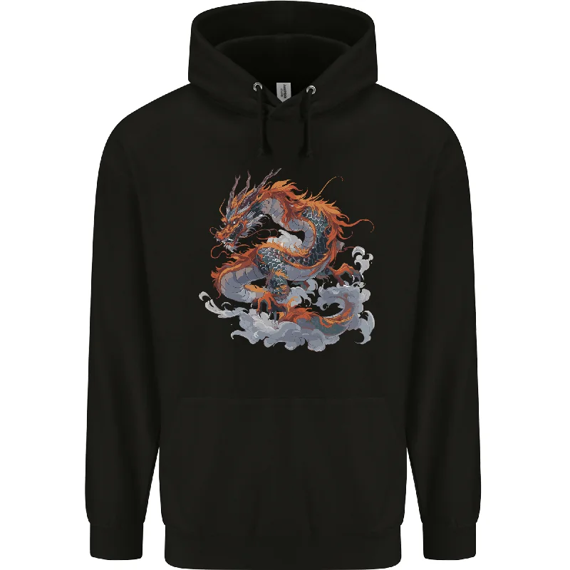 Bonus Savings An Ancient Dragon on a Cloud Mens 80% Cotton Hoodie