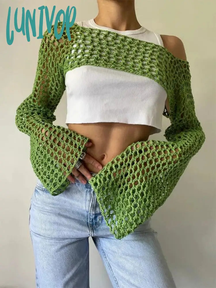 Holiday Sale Lunivop Summer Y2k Crochet Knit Hollow Out Tops Vintage Mesh Top Grunge Clothes 2000s Aesthetic Mesh Sweatshirt Crop Top for Women Holiday Sale Lunivop Summer Y2k Crochet Knit Hollow Out Tops Vintage Mesh Top Grunge Clothes 2000s Aesthetic Mesh Sweatshirt Crop Top for Women