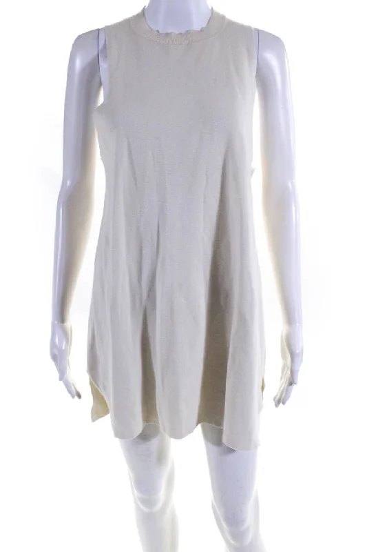 Buy More, Save More The Row Womens Cotton + Silk Round Neck Sleeveless Pullover Dress Beige Buy More, Save More The Row Womens Cotton + Silk Round Neck Sleeveless Pullover Dress Beige