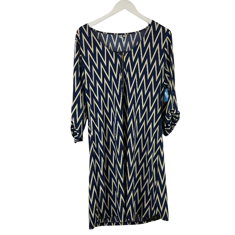 Price Rollback Dress Casual Midi By Tacera In Navy, Size: 1x
