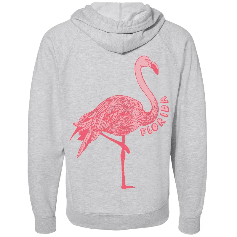 Quick Sale Flamingo Florida Raglan Zipper Hoodie