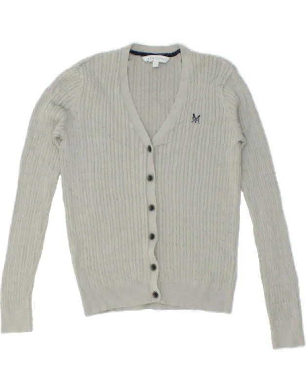 Stock Up and Save CREW CLOTHING Womens Cardigan Sweater UK 10 Small Grey Cotton
