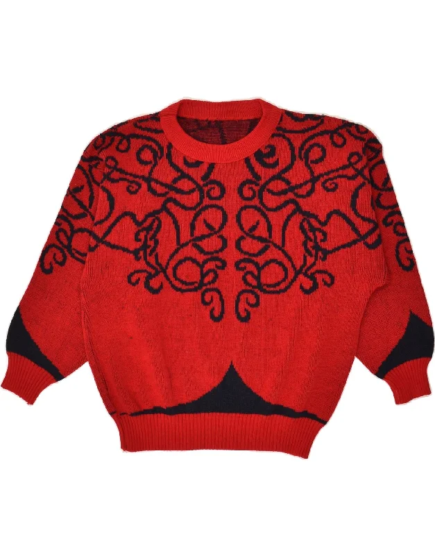 Limited Edition VINTAGE Womens Abstract Pattern Crew Neck Jumper Sweater UK 16 Large Red Limited Edition VINTAGE Womens Abstract Pattern Crew Neck Jumper Sweater UK 16 Large Red