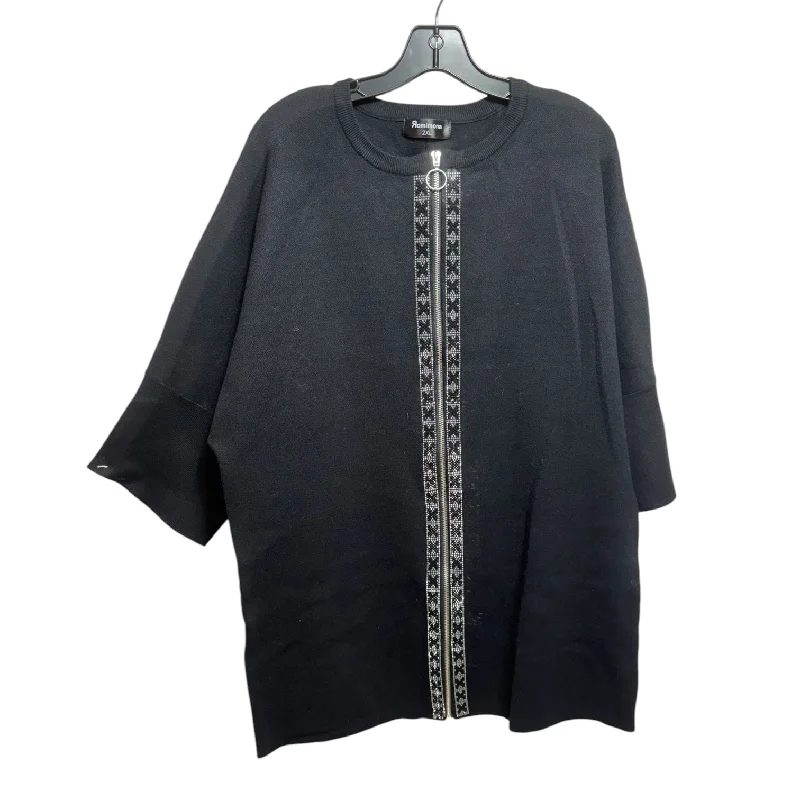 Great Deals Rhinestone Zip Dress Sweater By Romimona In Black, Size: 2x