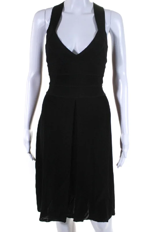 Exclusive Savings Proenza Schouler Womens Back Zip Sleeveless V Neck Knit Dress Black Exclusive Savings Proenza Schouler Womens Back Zip Sleeveless V Neck Knit Dress Black