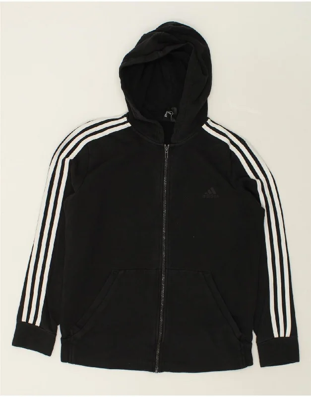 Factory Direct Sale ADIDAS Womens Zip Hoodie Sweater UK 16/18 Large  Black Cotton