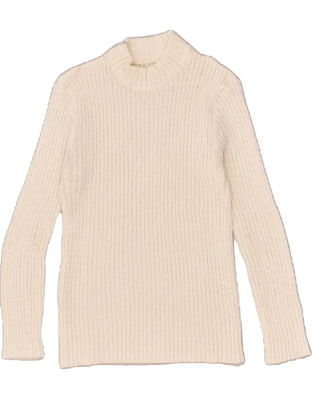 Limited Quantity VINTAGE Womens Turtle Neck Jumper Sweater UK 6 XS Beige