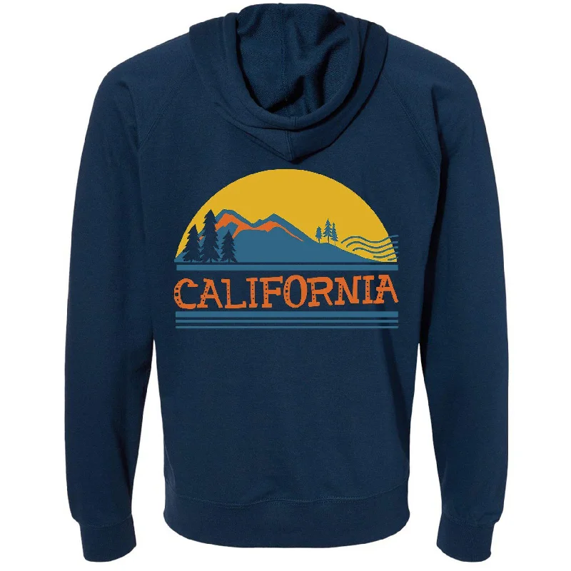 Fantastic Deals California Mountains Raglan Zipper Hoodie