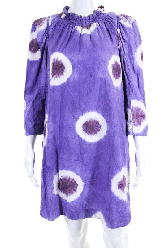 Price Reduction Sea New York Womens Cotton Tie Dye Print Long Sleeve Shift Dress Purple Price Reduction Sea New York Womens Cotton Tie Dye Print Long Sleeve Shift Dress Purple
