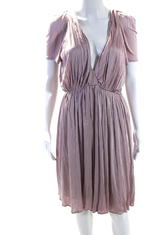 Sale Event Doo Ri Womens Pink Petal Short Sleeve V-Neck Shift Dress