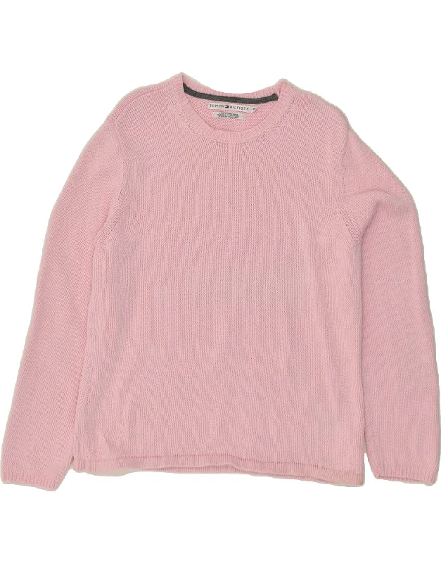 Best Seller TOMMY HILFIGER Womens Crew Neck Jumper Sweater UK 18 XL Pink Cotton