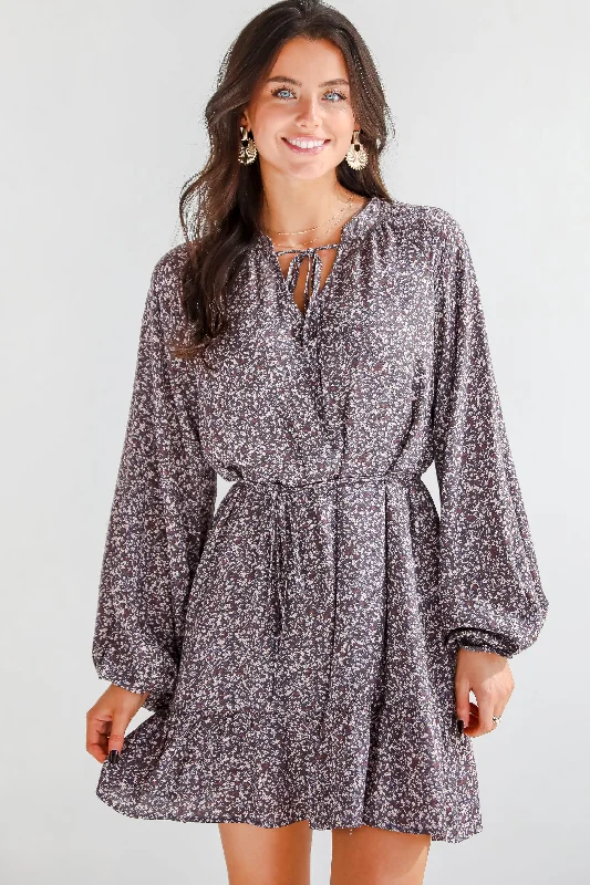Online Exclusive Iconic Beauty Plum Floral Mini Dress