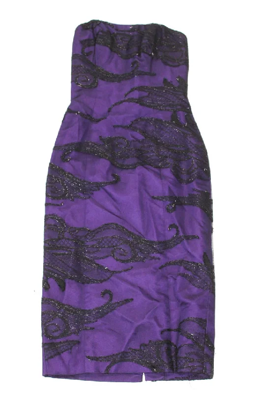 Unbeatable Prices Cennamo Couture Rafael Cennamo Womens Strapless Lace Sheath Dress Purple Unbeatable Prices Cennamo Couture Rafael Cennamo Womens Strapless Lace Sheath Dress Purple