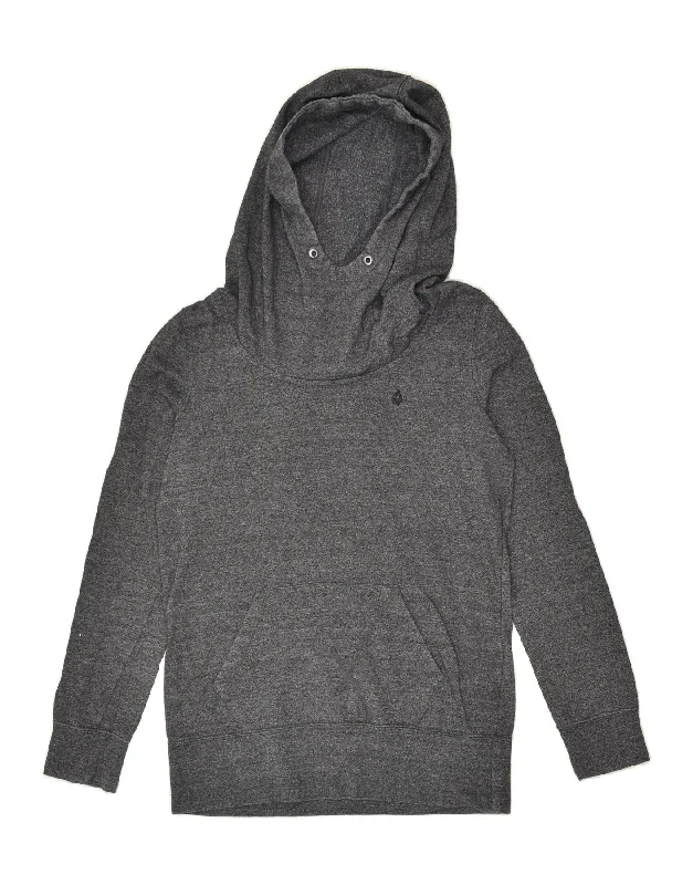 Special Discount VOLCOM Womens Hoodie Jumper UK 12 Medium Grey Cotton