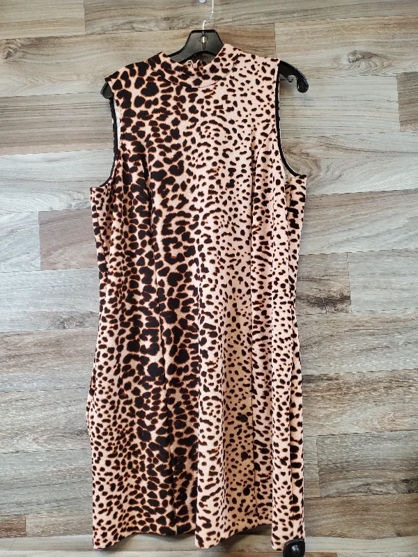 Sneak Peek Sale Dress Casual Midi By Apt 9 In Animal Print, Size: Xl