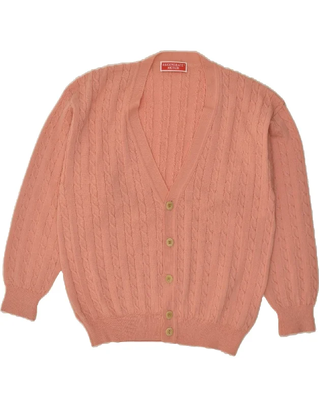The Best Prices VINTAGE Womens Cardigan Sweater UK 22 3XL Pink Virgin Wool