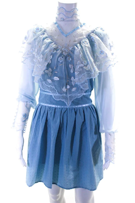 TIME-Limited Offer House of Aama Womens Southern Girl Victorian Dress - Blue