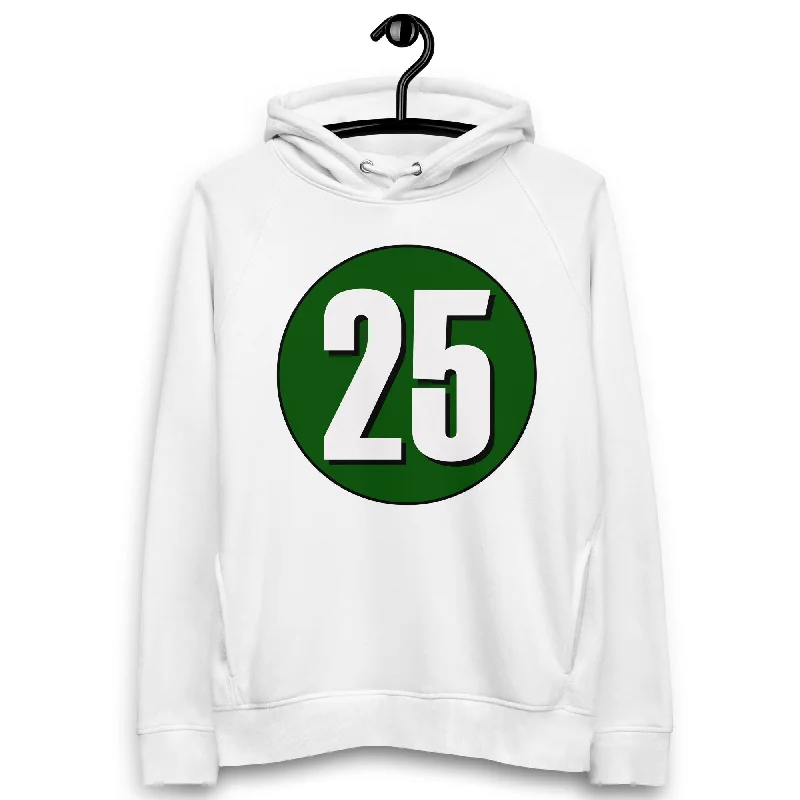 Midnight Madness Unisex pullover hoodie: White on Hunter Green 25