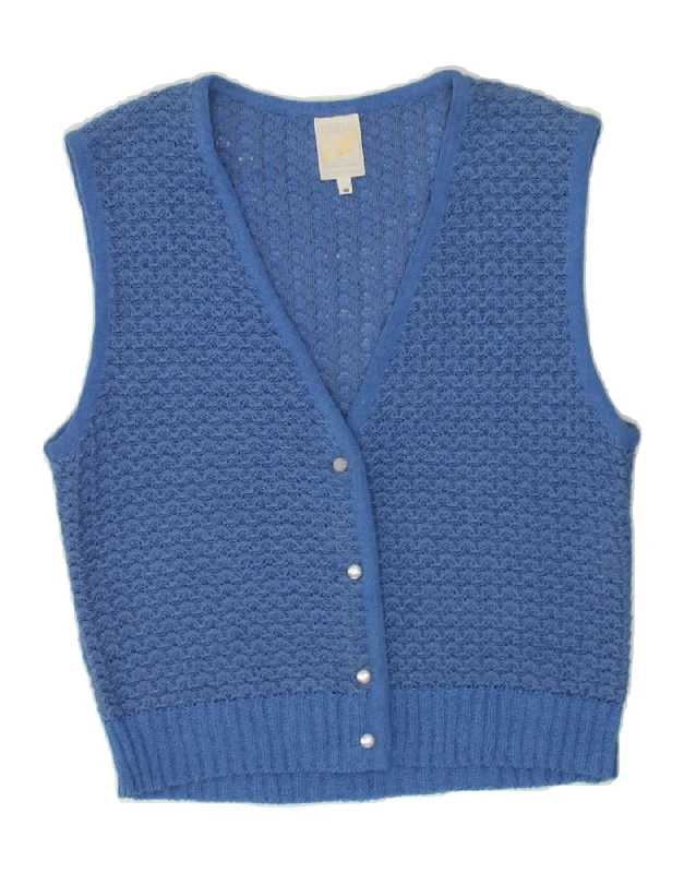 Limited Quantity BASLER Womens Crop Sleeveless Cardigan Sweater EU 38 Medium Blue Acrylic Limited Quantity BASLER Womens Crop Sleeveless Cardigan Sweater EU 38 Medium Blue Acrylic