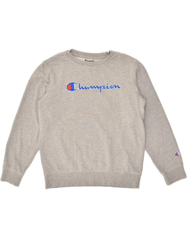 Savings Bonanza CHAMPION Womens Graphic Sweatshirt Jumper UK 14 Large Grey Cotton