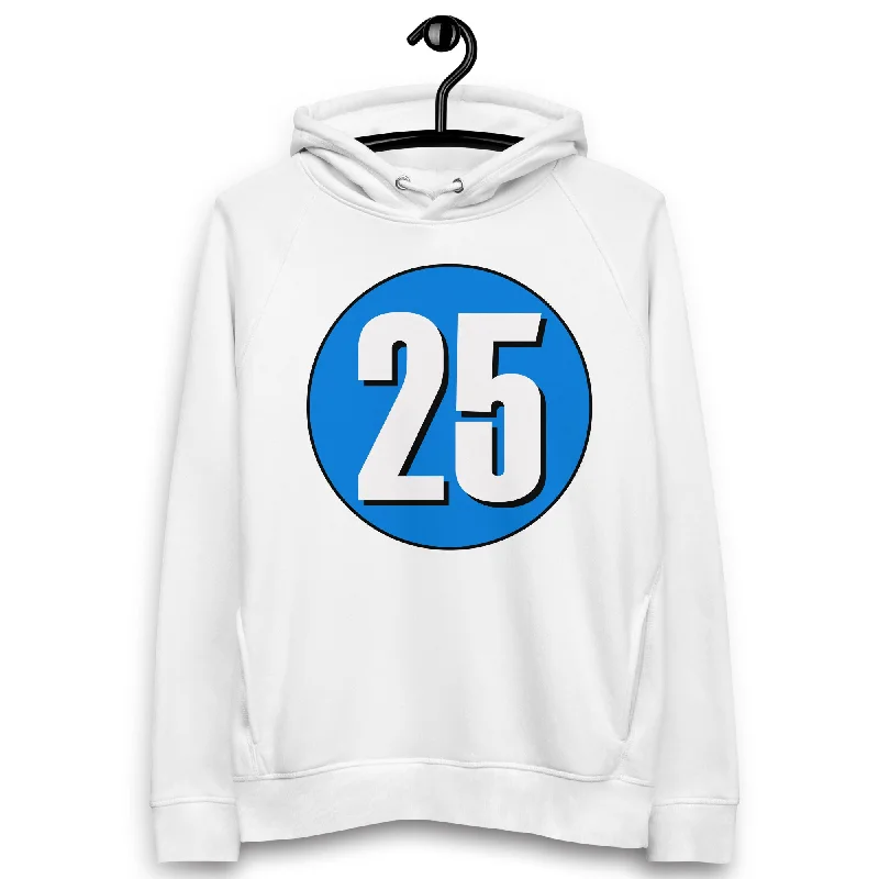 Instant Discount Unisex pullover hoodie: White on Blue 25