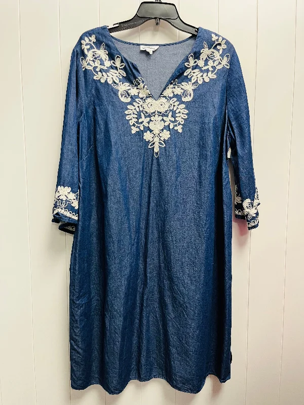 Price Slash Dress Casual Short By Westport In Blue Denim, Size: Xl