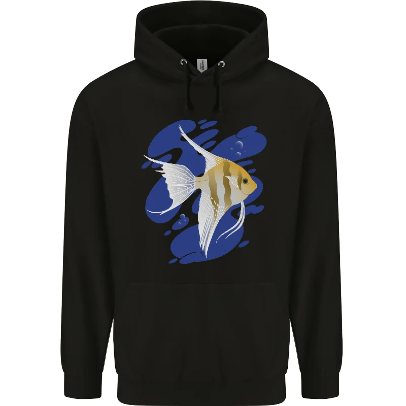 Final Clearance An Angel Fish in the Ocean Mens 80% Cotton Hoodie