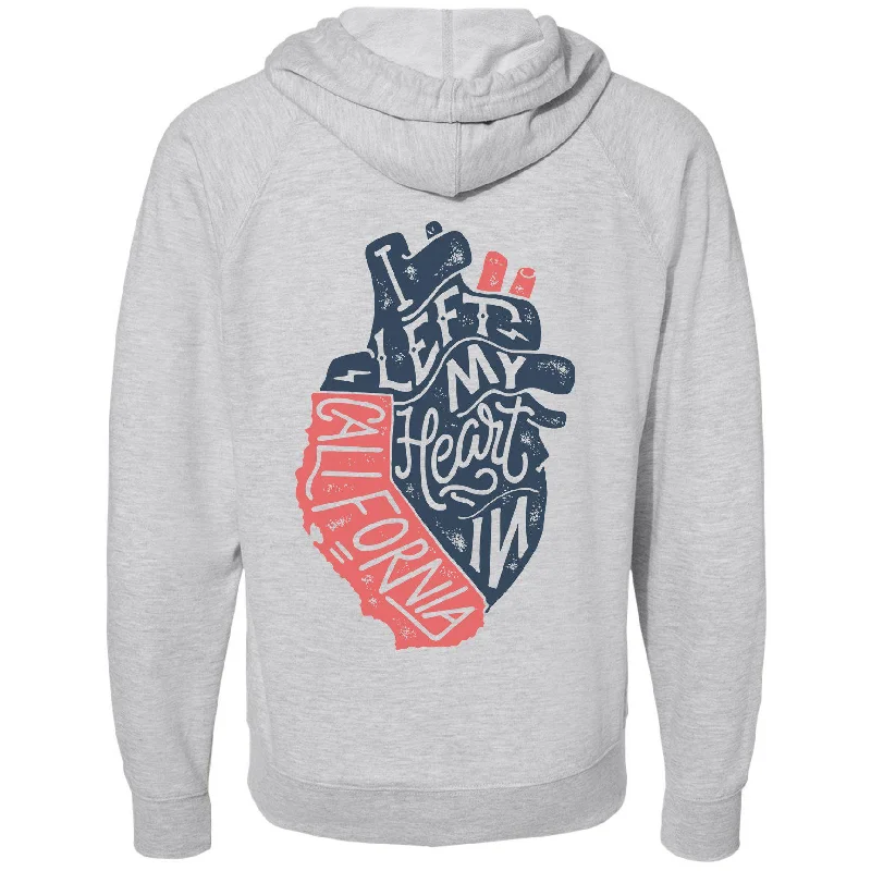 Crazy Savings I Left My Heart In California Raglan Zipper Hoodie