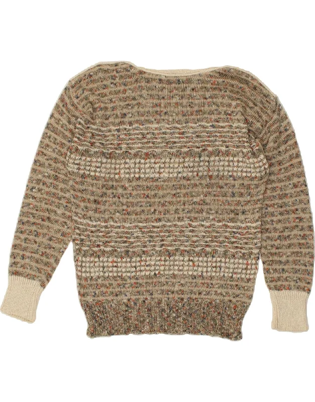 Overstock VINTAGE Womens Boat Neck Jumper Sweater UK 18 XL Grey Flecked