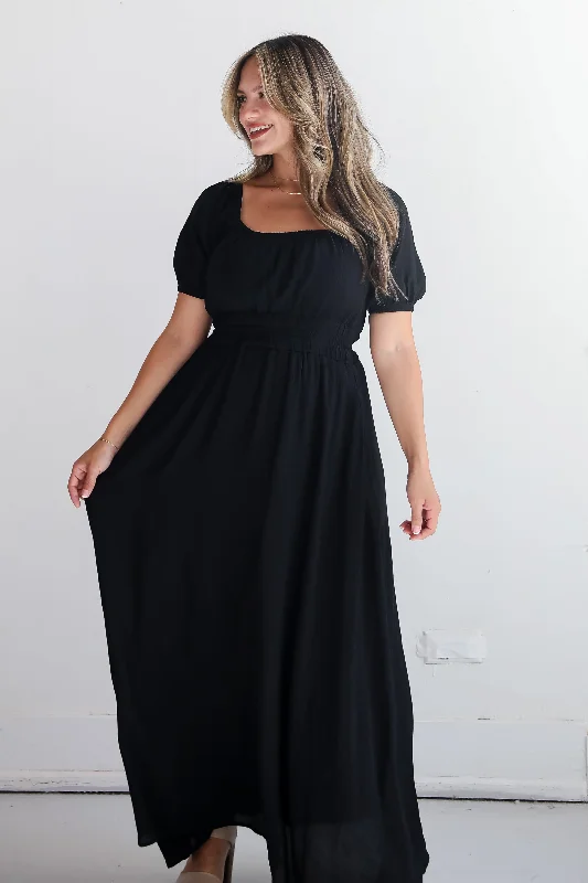Price Cut Instinctually Flirty Black Maxi Dress