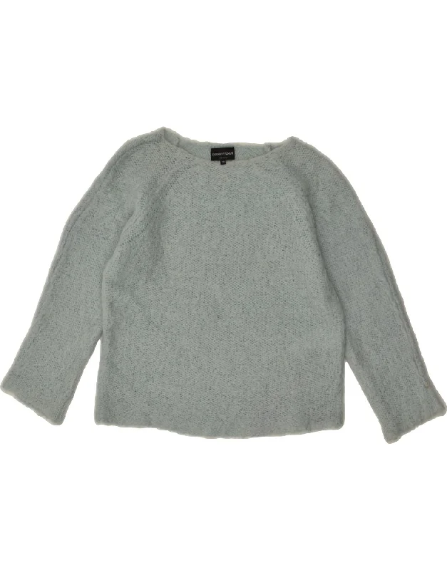 Massive Deals EMPORIO ARMANI Womens Boat Neck Jumper Sweater IT 38 XS Blue