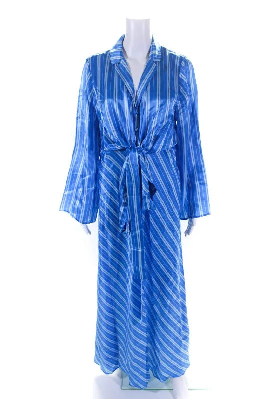 Special Discount Steele Womens Blue Striped Collar Tie Back Long Sleeve Shift Louisa Dress Special Discount Steele Womens Blue Striped Collar Tie Back Long Sleeve Shift Louisa Dress