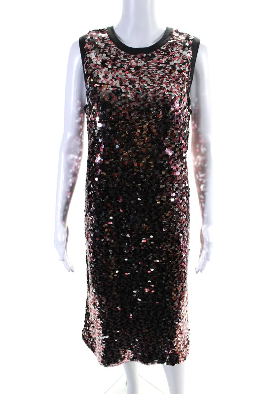 Clearance Event McQ by Alexander McQueen Womens Sequin Covered Shift Dress Multicolor Clearance Event McQ by Alexander McQueen Womens Sequin Covered Shift Dress Multicolor