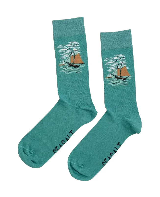 Final Markdown Bamboo Arty Socks - Windswept Boat Headland