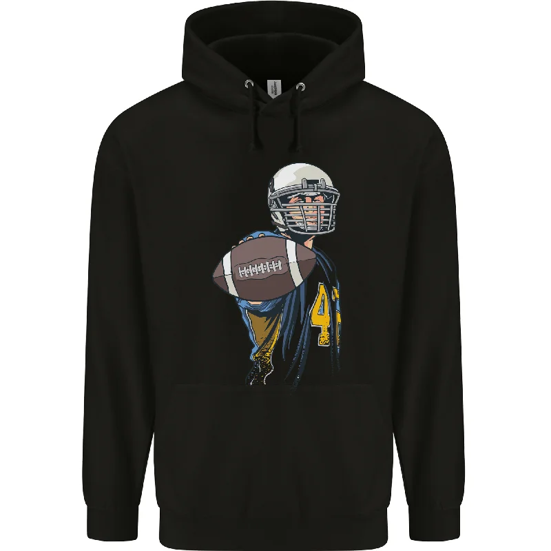 Anniversary Sale American Football Player Holding a Ball Mens 80% Cotton Hoodie