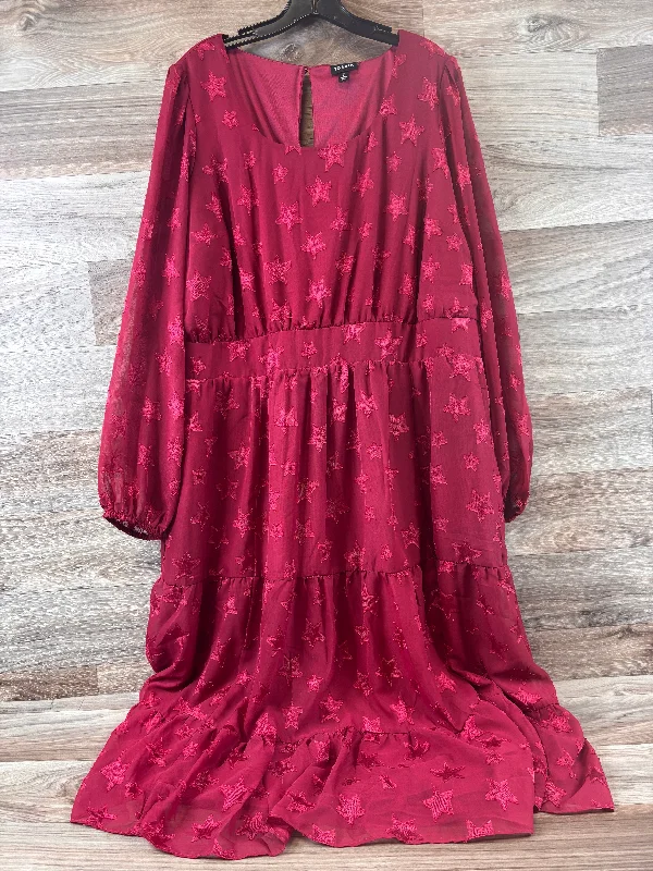 Year-End Clearance Dress Casual Midi By Torrid In Red, Size: 2x