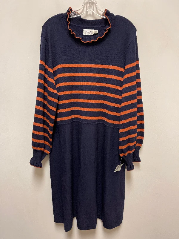 Online Only Dress Casual Midi By Eliza J In Navy, Size: 3x