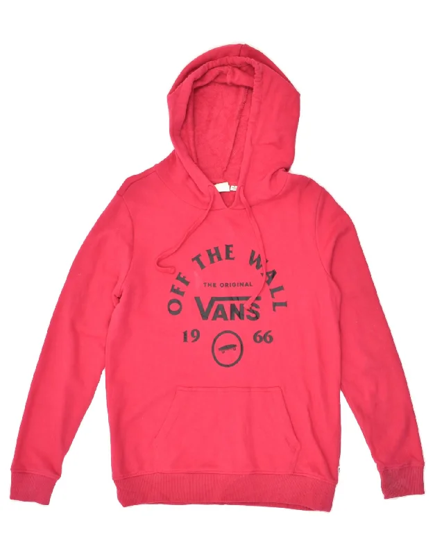 Savings Galore VANS Womens Loose Fit Graphic Hoodie Jumper UK 10 Small Pink Cotton