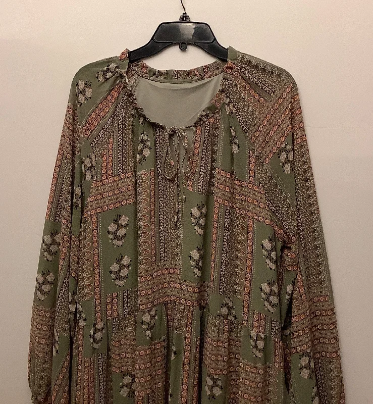 Hurry In Dress Casual Midi By Clothes Mentor In Green, Size: Xl