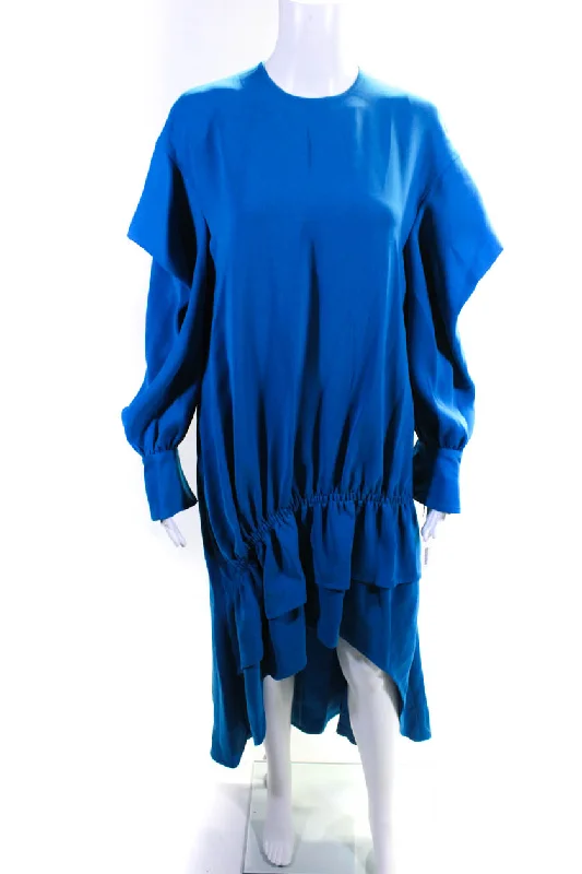 Deal Zone Adeam Womens Ruched Parachute Dress Turquoise