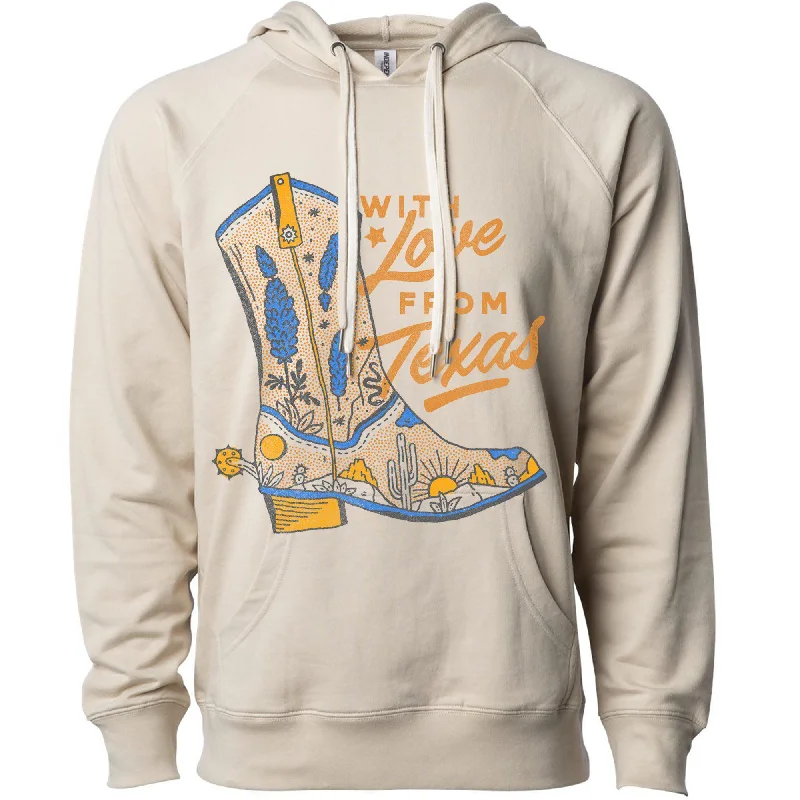 Discount Deals With Love Texas Raglan Hoodie
