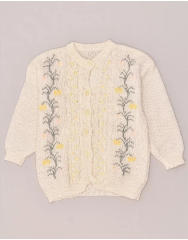 Mega Deal VINTAGE Womens Cardigan Sweater UK 16 Large Off White