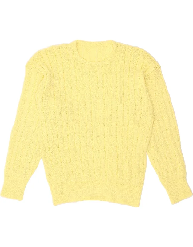 Limited Availability VINTAGE Womens Crew Neck Jumper Sweater UK 12 Medium Yellow